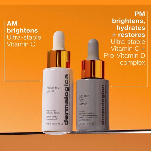 Dermalogica BioLumin-C Night Restore Vitamin C Serum for face, Overnight Skin Hydration and Barrier Repair Serum, 0.85 fl oz