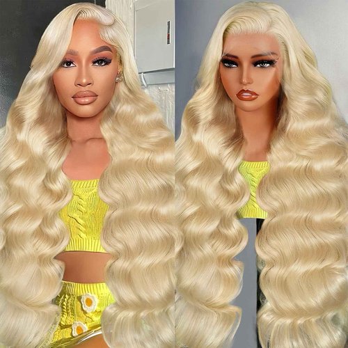 MIGURA 30 Inch 613 13x6 Lace Front Wig Human Hair Blonde Wig Human Hair 200 Density Blonde Body Wave Lace Front Wigs Human Hair Pre Plucked 613 HD Lace Frontal Wig