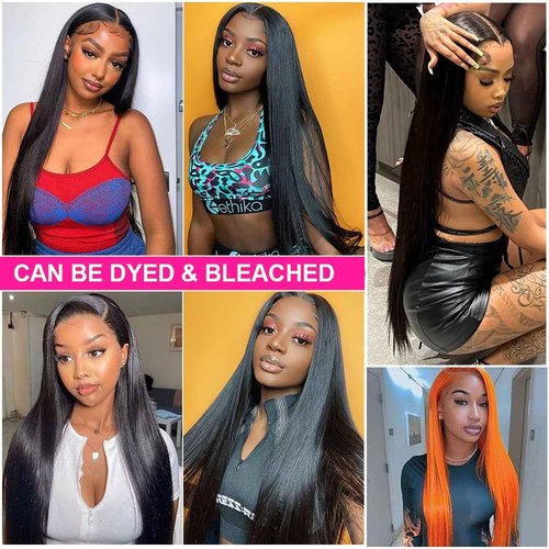 Lemoda 13x6 Straight HD Lace Front Wigs Human Hair Outlet Deal 13x6 Straight Lace Front Wigs 200% Density 18 inch Black Wig Virgin 15A Straight Human Hair Wig For Black Women Natural Color