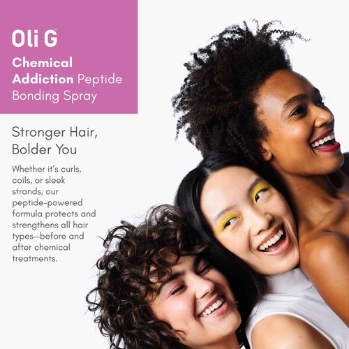 Oli G Chemical Addiction Peptide Bonding Spray 4oz / 118 ml – Bond-Repair Leave-In for Damaged & Color-Treated Hair – Peptide Complex + Amino Acids + Panthenol – Preps Hair for Chemical & Heat Styling