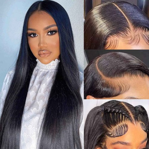 XUBULO 32 Inch Lace Front Wigs Human Hair Pre Plucked with Baby Hair 200 Density Real Human Hair Wig Straight 13x4 HD Lace Frontal wigs
