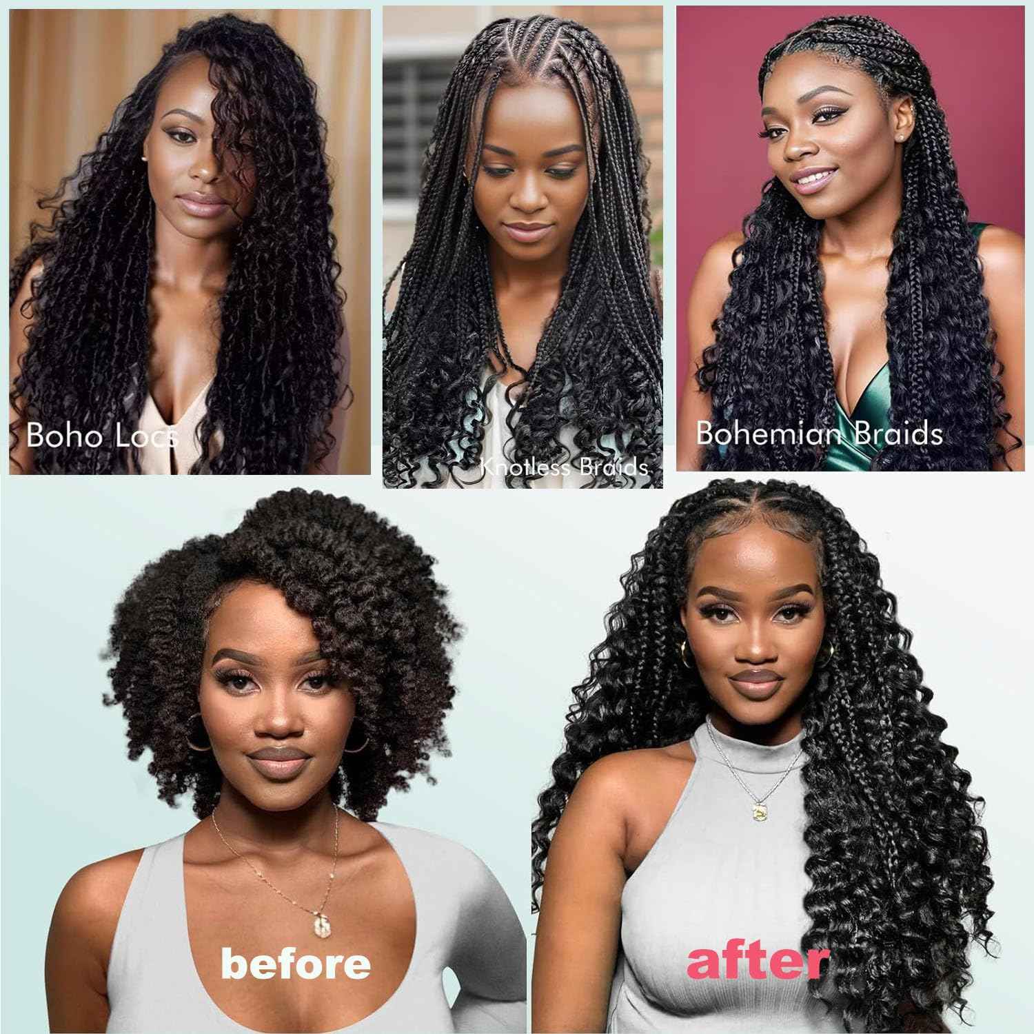 Human Braiding Hair 3 Bundles/Pack 150g Curly Water Wave Human Bulk Hair for Braiding No Weft 10A Brazilian Virgin braiding Hair for Boho Braids Wet and Wavy Braids Extensions (22 22 22inch)