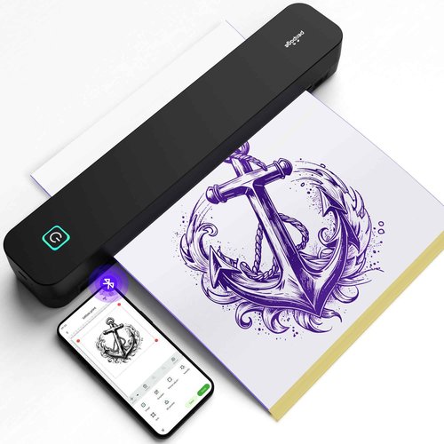 P92 Tattoo Stencil Printer Thermal Temporary Tattoo Printer with Stencil Paper Compatible with Phone,Pad & PC