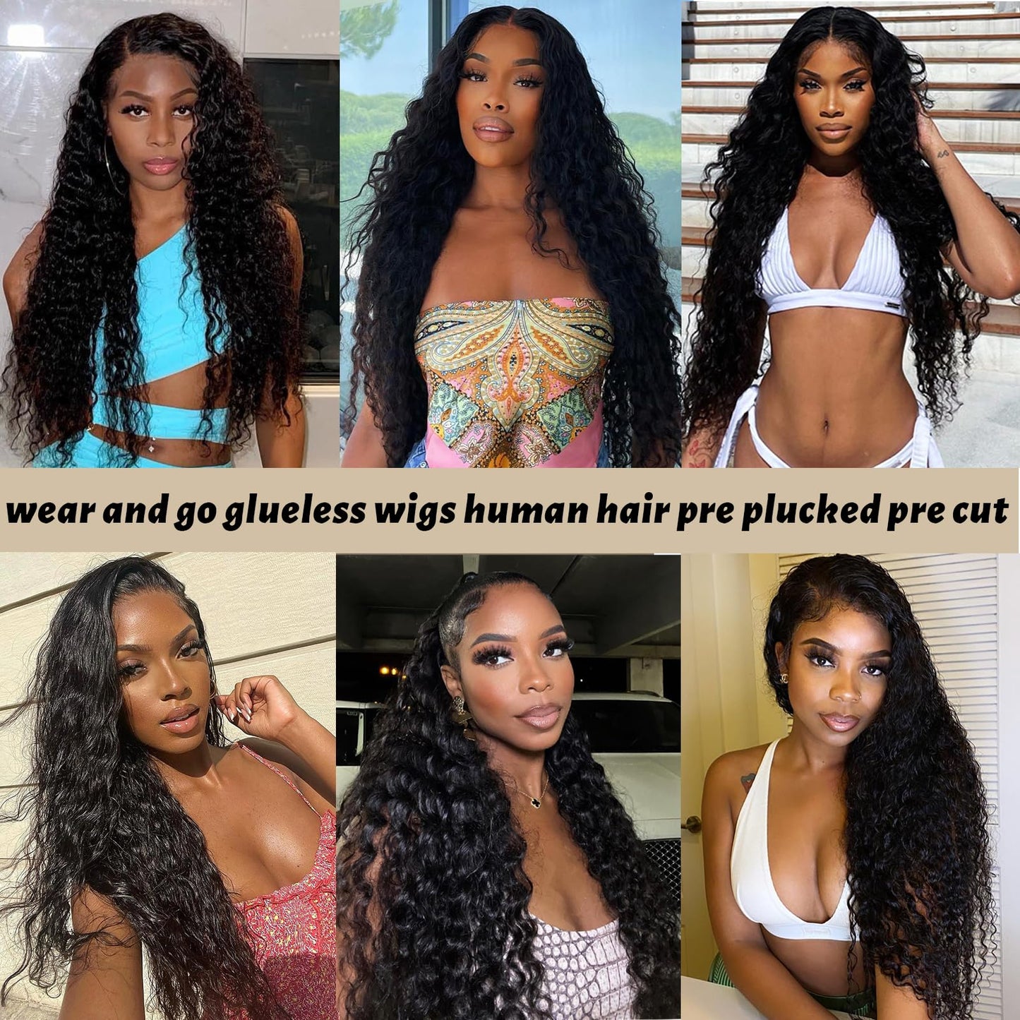 24 Inch Glueless Wigs Human Hair Pre Plucked Pre Cut 5x5 HD Lace Closure Wigs Human Hair Closure Wigs Human Hair 180% Density Deep Wave Lace Front Wigs Human Hair Natural Color