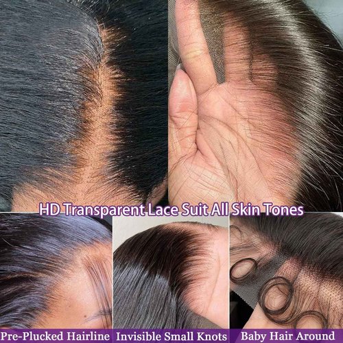 Zlzlblbl Straight Human Hair Wigs 18inch 13x6 Hd Lace Front Wigs Human Hair Pre Plucked 100 Percent Human Hair Wigs for Women Natural Color Glueless