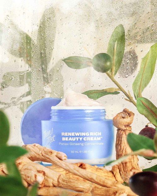 Then I Met You Renewing Rich Beauty Cream, Deep Hydration Korean Moisturizer with Quad Ginseng Complex, Fast Absorbing Vegan-Cruelty-Free Plant-Based Antioxidant, Alcohol Free Skincare for Exfoliated