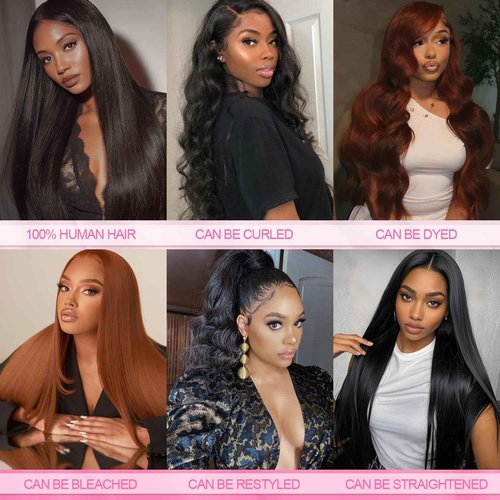 Straight Human Hair Bundles 12A Brazilian Human Hair 3 Bundles 100% Unprocessed Virgin Human Hair Extensions Natural Black Color 18 20 22 Inch