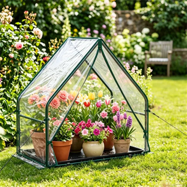 Mini Greenhouse Tent 36x20x34 Inches with Metal Frame & Waterproof Cover
