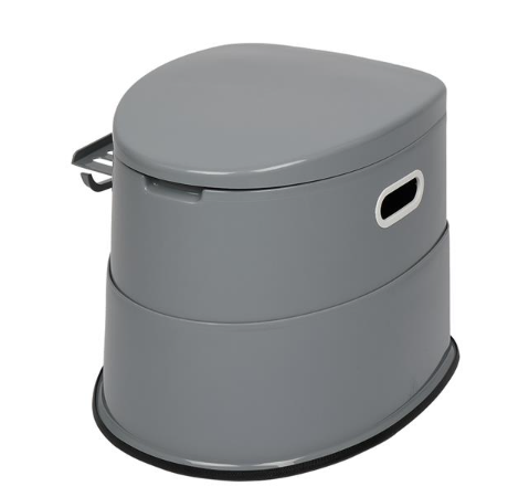 Portable Toilet with Non-Slip Pad for Camping & Outdoor Use - Gray