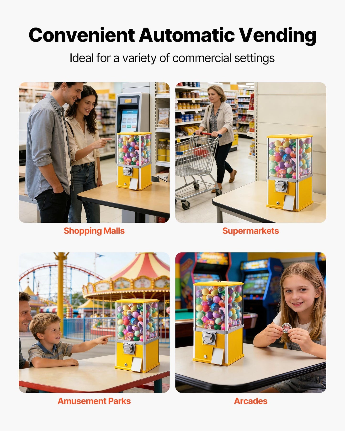 21-Inch Gumball Machine Dispenser with Locking Top & Coin Control