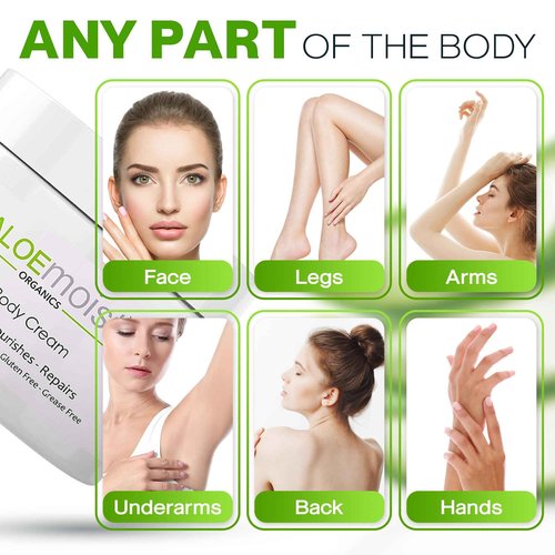 Organic Aloe Vera Lotion - Face & Body Moisturizing Cream with Natural Aloe Vera, Vitamin E Oil, Vitamin C, Retinol Cream, Shea Butter – Anti Aging Face Moisturizer for Women, Dry Skin (8 oz - 2pk)