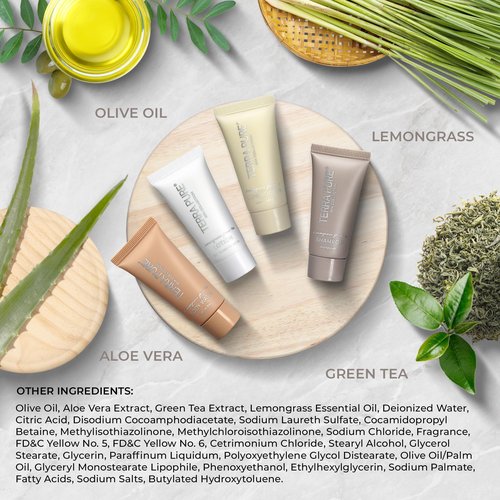 Terra Pure Spa Collection Bulk Set Toiletries | 1-Shoppe Amenities Kit for Hotels & Vacation Rentals | 0.85 oz Shampoo, Conditioner, Body Wash & Lotion | 80 Pieces