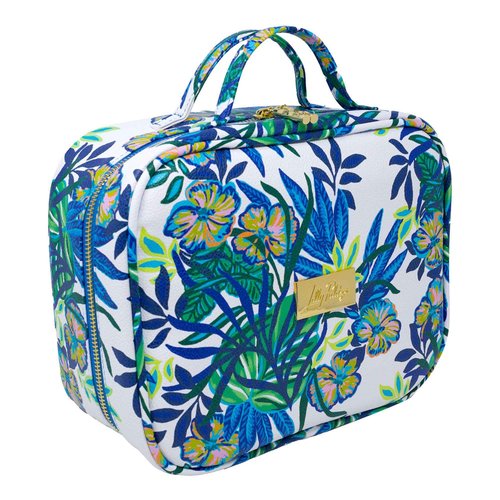 Lilly Pulitzer 4 Piece Travel Toiletry Bag, Cute Luggage Case for Adults, Zipper Pouch Set for Cosmetics, Small Pouch Bag for Supplies, Makeup or Toiletries (The Hottest Spot)