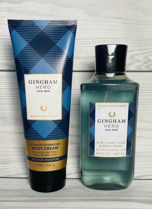Bath & Body Works Gingham Hero Ultimate Hydration Body Cream and Body Gel Wash 2 Piece Set