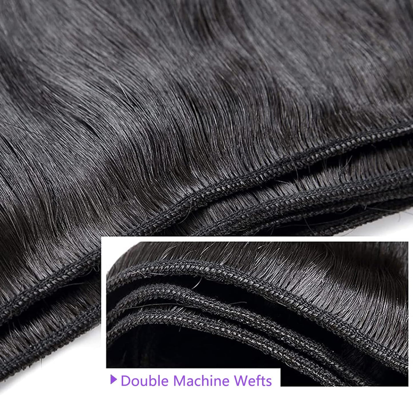 10A Human Hair Bundles 26 28 30 Inch Straight 3 Bundles Human Hair Brazilian Virgin Hair Weave Bundles Human Hair Extension 100% Unprocessed Weave Bundles Double Weft Natural Black