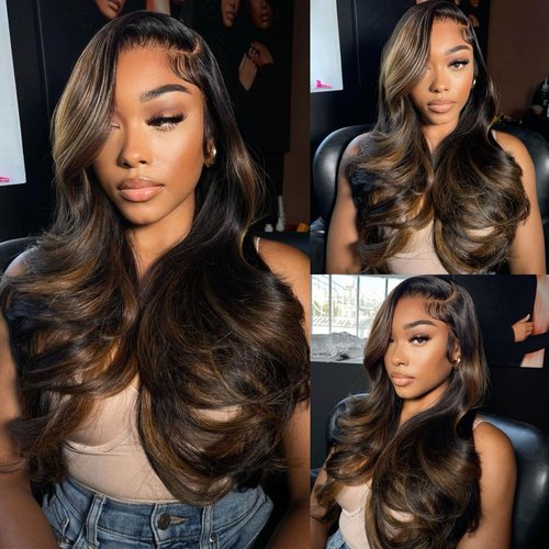 Ombre Human Hair Bundles P1/30 Body Wave Bundles Human Hair Highlight 3 Bundles 10 12 14 Inches 100% Unprocessed Brazilian Virgin Weave Human Hair Extensions