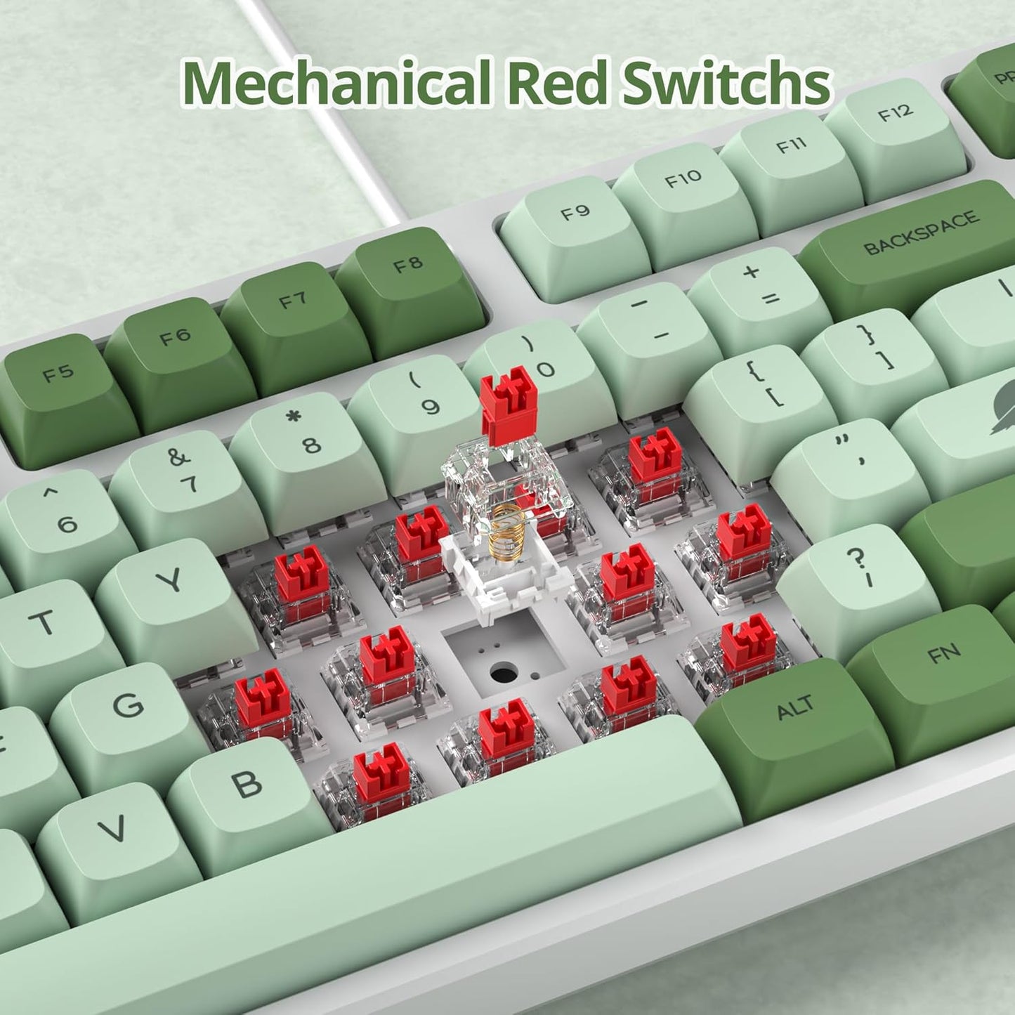 60 Percent Gaming Keyboard Mechanical with Linear Red Switch, 65% Wired Ultra-Compact Mini Keyboard Rainbow with PBT Keycaps for Ps4/Ps5/Xbox(68 MonsterB)