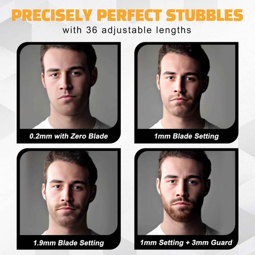 Brio Beardscape V1 Beard Trimmer for Men Professional with Low Friction Ceramic Blade, Cordless Professional Hair Trimmer for Barbers with 4 Hrs of Long Battery Timing, Ideal for Beard & Body (Black)