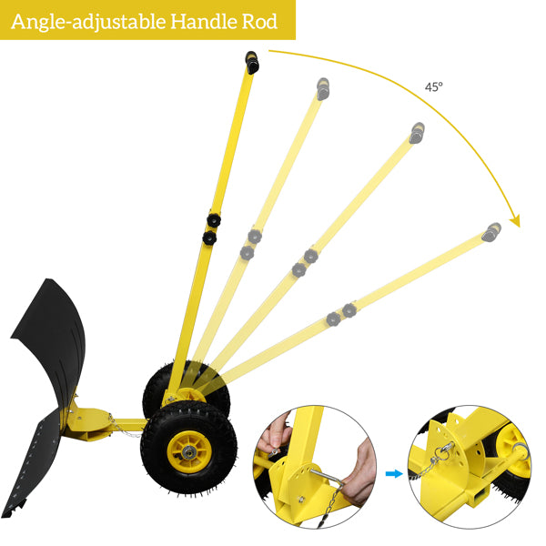Adjustable Snow Plow for Vehicle or Lawn Use - Durable Metal Snow Removal Tool