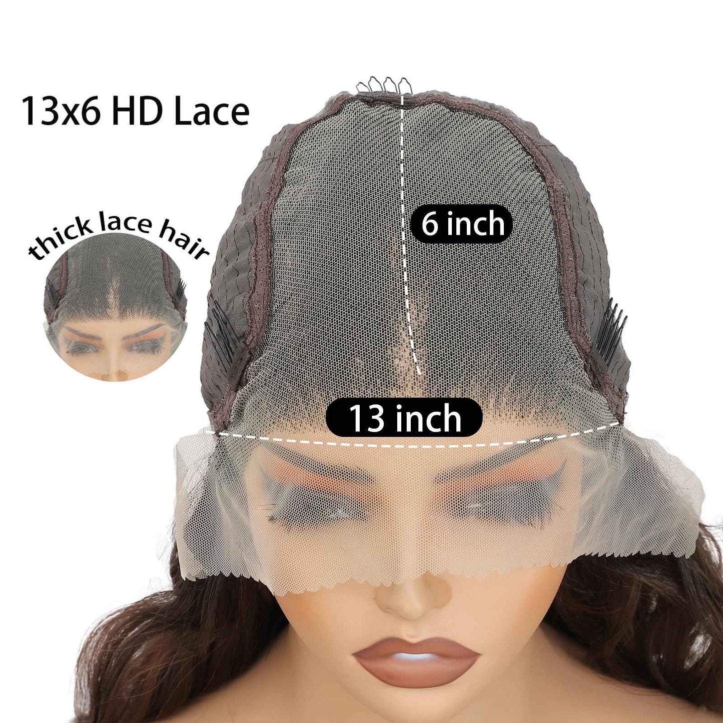 13x6 Lace Front Wigs Ombre brown Lace Frontal Wig HD Lace Body Wave Pre Plucked Tiny Knots 28 Inch Pre-layered Long Wavy Synthetic Lace Wig