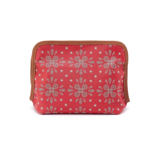 HOBO Womens Beauty Cosmetic Pouch Red Journey Bandana One Size One Size