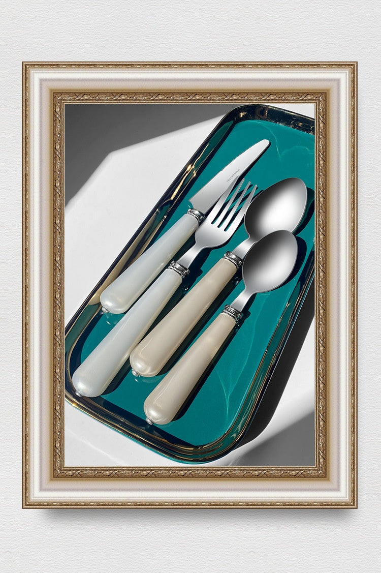 Luxury Nordic Style Household Kitchen Cutlery Set - Portable Knife Fork Spoon