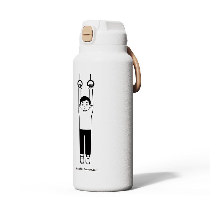 Large Capacity Cute Belly Cup - Food Grade PP and Stainless Steel Drinkware