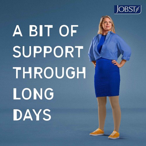 JOBST Relief 20-30 mmHg Compression Stockings, Knee High, Closed Toe, Black, Large Petite