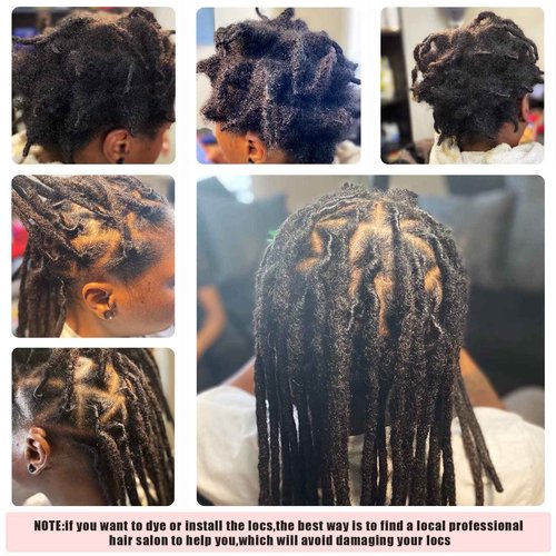 IXIMII 60 Strands Permanent Loc Extensions Human Hair 0.4cm Width 8 inch Full Handmade Dreadlock Extensions Soft Natural Black Dreads for Men Women Kids,Can Be Dyed Bleached Curled