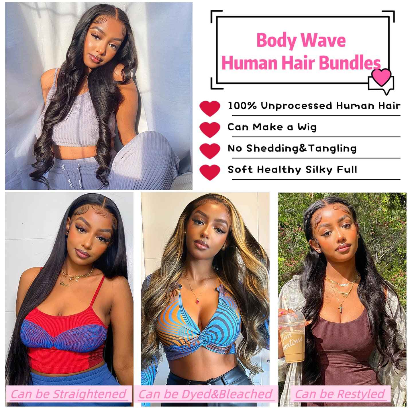 12A Brazilian Body Wave Bundles (18 18 18 Inch) Human Hair 100% Unprocessed Virgin Body Wave 3 Bundles Weave Bundles Natural Black Human Hair Extensions for Black Women