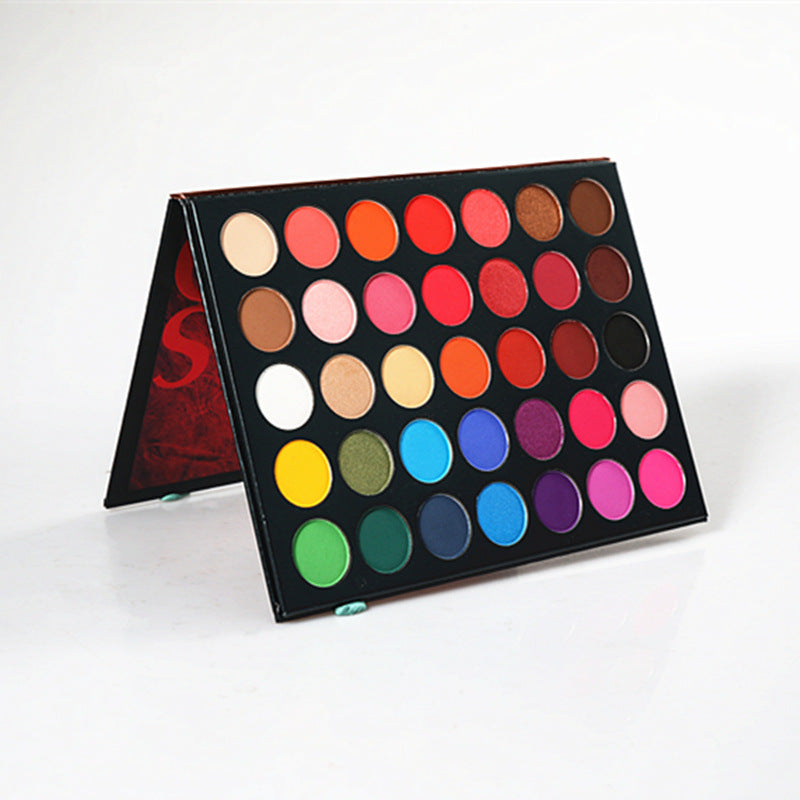 35-Color Matte Eyeshadow Palette for Creative Makeup Looks - Red