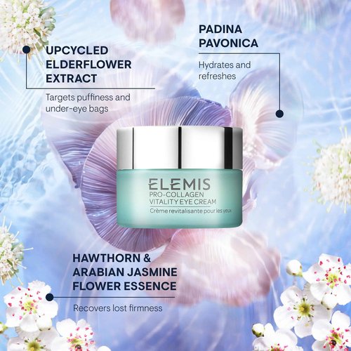 ELEMIS Pro-Collagen Vitality Eye Cream 15ml, Restorative Eye Cream To Firm, Replenish & Smooth Skin