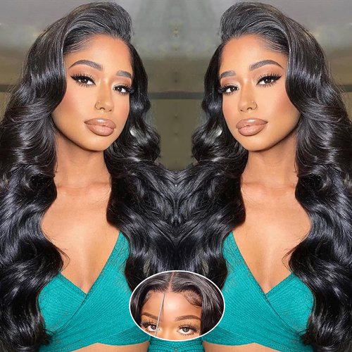 Unvizossa 5x5 HD Lace Closure Wigs Glueless Wigs Human Hair Pre Plucked Pre Cut Human Hair Wear and Go Body Wave Lace Front Wigs Human Hair for Black Women 180 Density 20 Inch