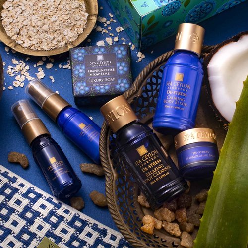 SPA CEYLON De-stress Home Spa Set, Ayurvedic Spa Gift Kit, Natural Pampering Set