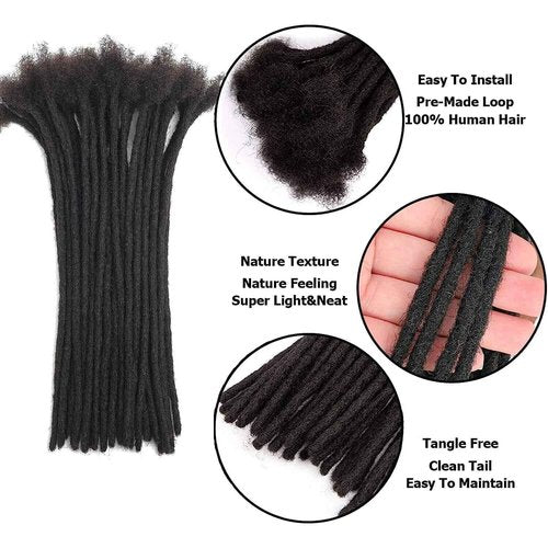 Vligcor 100% Real Human Hair Loc Extensions Full Handmade Permanent Locs For Women Men 60 Strands Of 4 Inch 0.4cm Thickness Dreadlock Extensions Human Hair An Be Dyed Bleached Curled