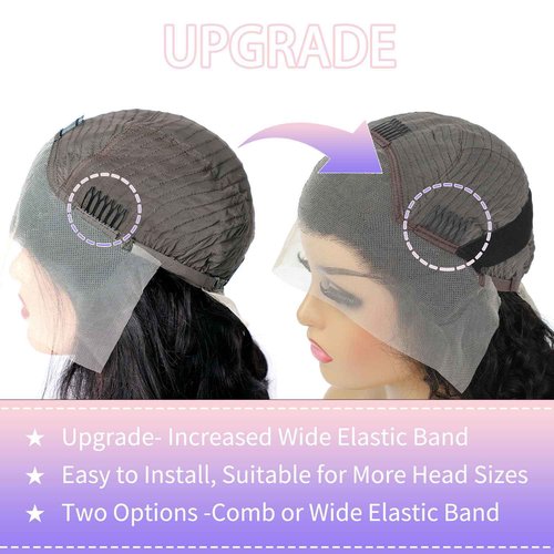 ALEPAZ 30 Inch Lace Front Wig Human Hair Deep Wave 13x4 HD Transparent Lace Frontal Curly Wigs for Women Human Hair 180% Density Glueless Wigs Human Hair Pre Plucked with Baby Hair Natural Black