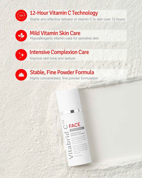 Vitamin C Boost Powder for Face with Niacinamide - 12 hours Active Vitamin C - Even Skin Tone, Age Defying, Minimizing Pores - Mix Powder with Serum & Cream, 0.1oz.