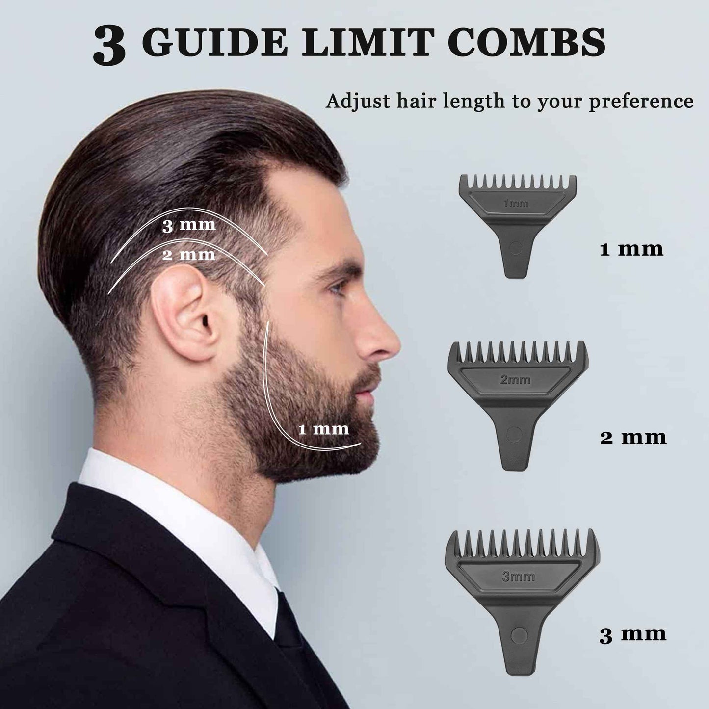 KEMEI 1669 Beard Trimmer for Men, Cordless Hair Trimmers with LED Display, 9000 RPM Hair Clippers for Barber with Charging Base, DLC Coated T-Blade