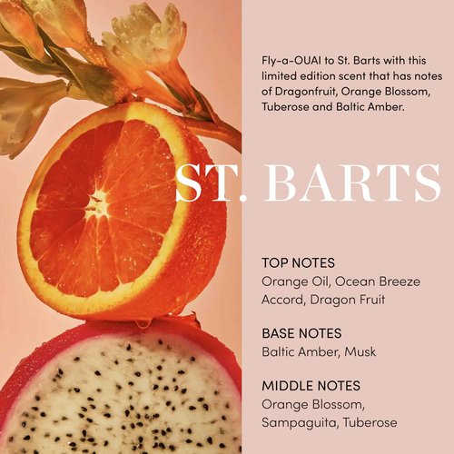 OUAI St. Barts Hair & Body Gift Set - Tropical-Scented Body Care for Women & Men - Includes Full Size Hydrating Body Cream & Travel Size Hair and Body Mist (2 Count)