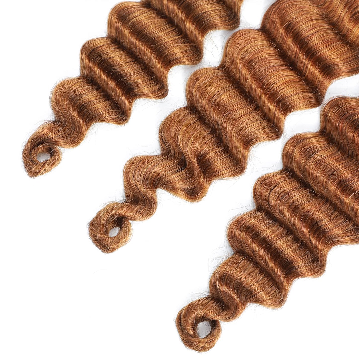 Ombre Loose Deep Wave Bundles Human Hair 1B/30 Unprocessed Brazilian Virgin Human Hair 3 Bundles Two-tone Dark Root Loose Wavy Curly Bundles For Women (T1B/30,18 20 22)