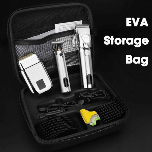 Lanumi Professional Hair Clippers Electric Razor Shavers Men 3 Piece Set Rechargeable Clippers and Trimmers Beard Trimmer Barber Kit with Travel Case Clippers for Hair Cutting Gifts for him