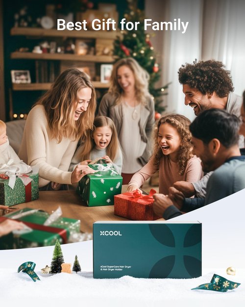 XCOOL Hair Dryer, High-Speed Ionic Hair Dryer with Wall-Mounted Holder, Portable and Quiet Ion Blow Dryer for Fine Hair, 110000 RPM (2-in-1 Set, Pearl White)