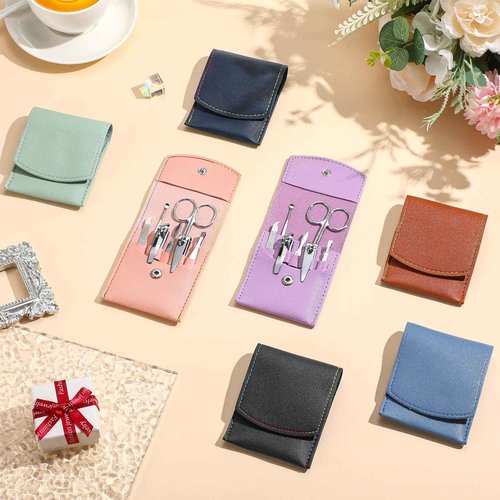 Leriton 70 Set Manicure Set Bulk Professional Nail Care Kit Nail Clippers Kit Stainless Steel Pedicure Set with Travel Case Multicolor Portable Grooming Kits Gifts for Men Women (7 in 1,3x3.9'')