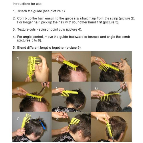 CombPal Scissor Clipper Over Comb Hair Cutting Tool - Barber Hair Cutting kit - DIY Home Hair Cutting Guide Comb Set (Jumbo Value-Pack, Black)