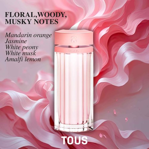 TOUS L'eau De Parfum Spray For Women, Elegant Floral Musky Perfume For Everyday Wear With Notes Of Jasmine, White Peony, and Amber, 3 Fl Oz