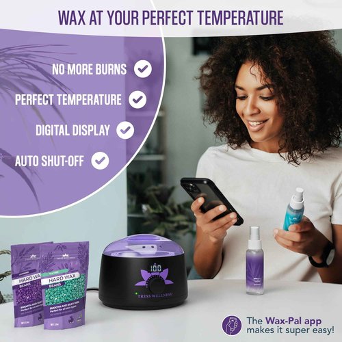 Tress Wellness Wax Warmer Kit with Silicone Wax Melting Bowl and Bikini Wax