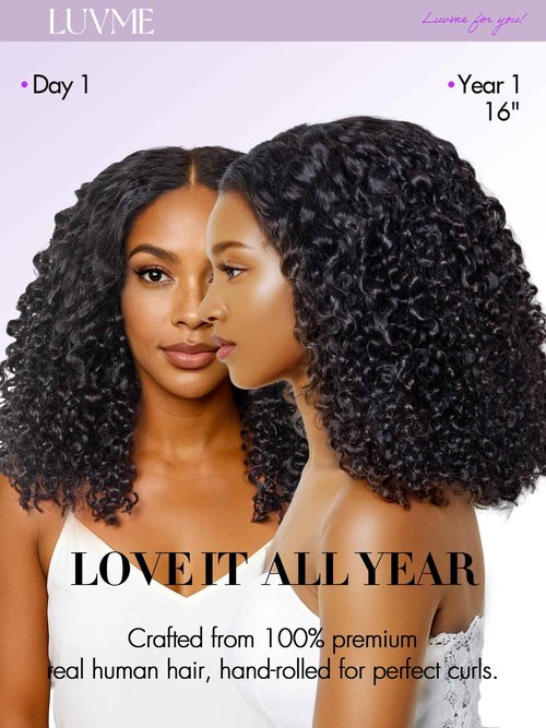 LUVME Real Human Hair Bundles 16 Inch Virgin Hair Messy Burmese Curly 1 Bundle Human Hair 100% Unprocessed 15A Grade Virgin Hair Quick Weave Extensions Natural Black