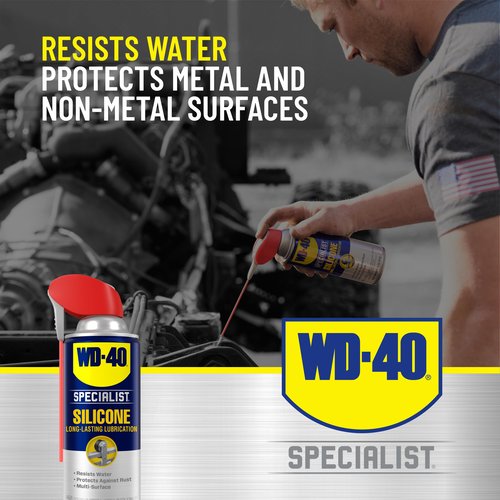 WD-40 Specialist Silicone Lubricant with Smart Straw Sprays 2 Ways, Twin-Pack, 11 OZ