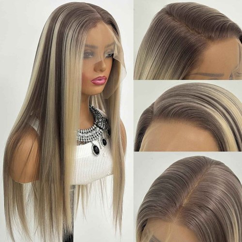 MACA BAKA Highlight Ash Blonde Lace Front Wig 13x4 13x6 Lace Frontal wig