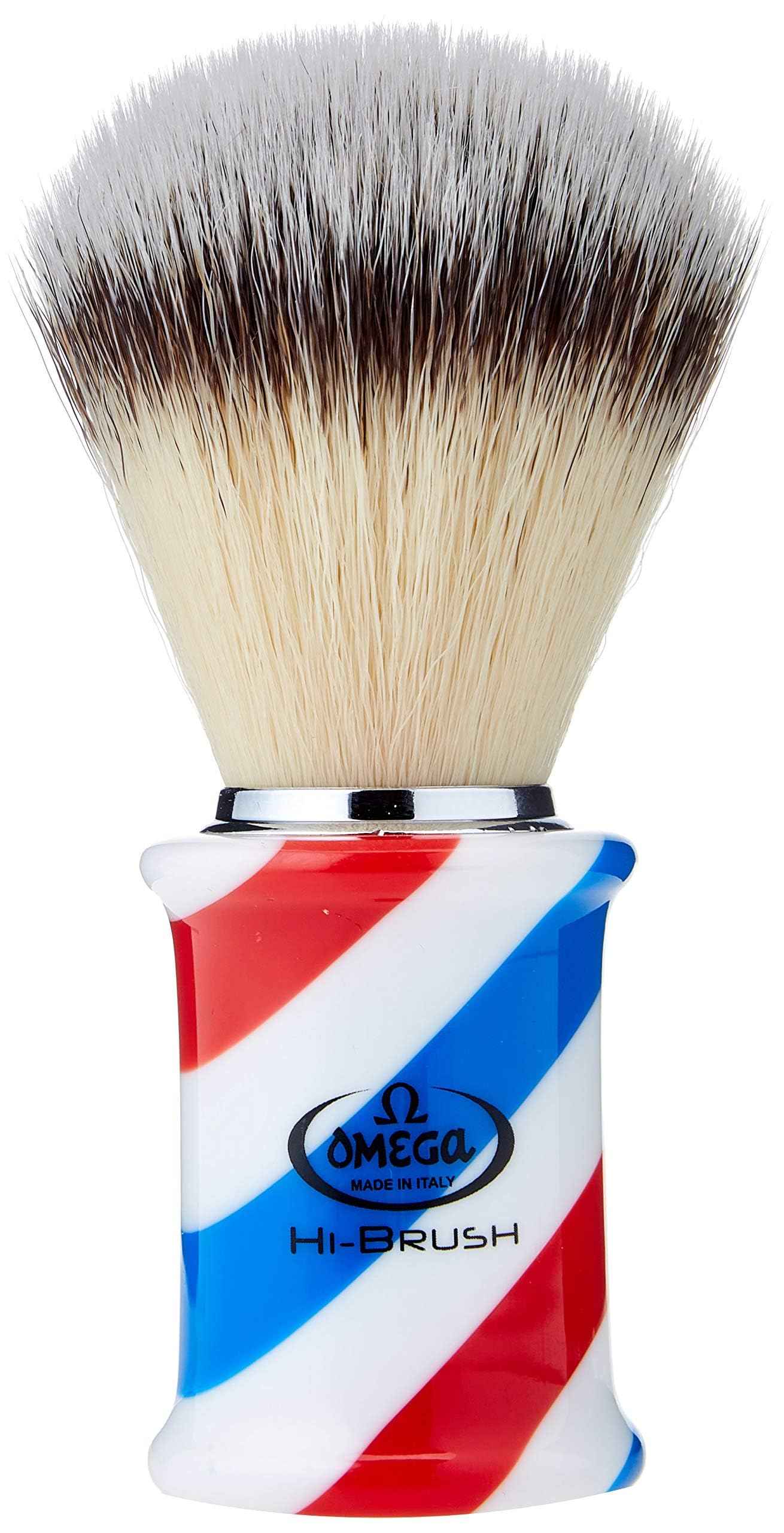 Omega 46735 - Barber Pole Fiber Shaving Brush"Hi-Brush" Blue